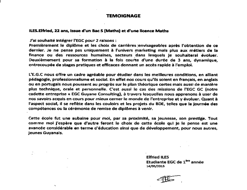 Témoignage GEDEOMME -Diplômée EGC -Promotion 1